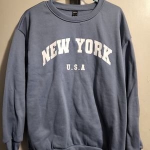 Shein crew neck sweater. Blue size medium new